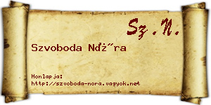 Szvoboda Nóra névjegykártya