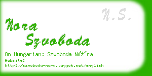 nora szvoboda business card